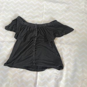 Gray off the shoulder top